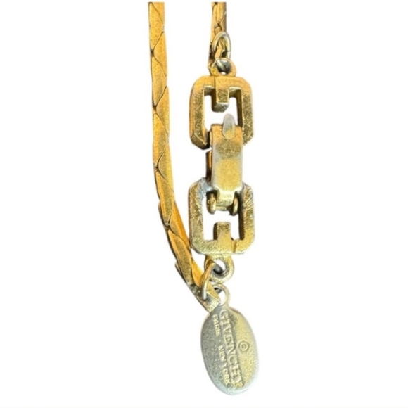 Givenchy Vintage Two-Tone Triangle Pendant Necklace - Picture 3 of 5